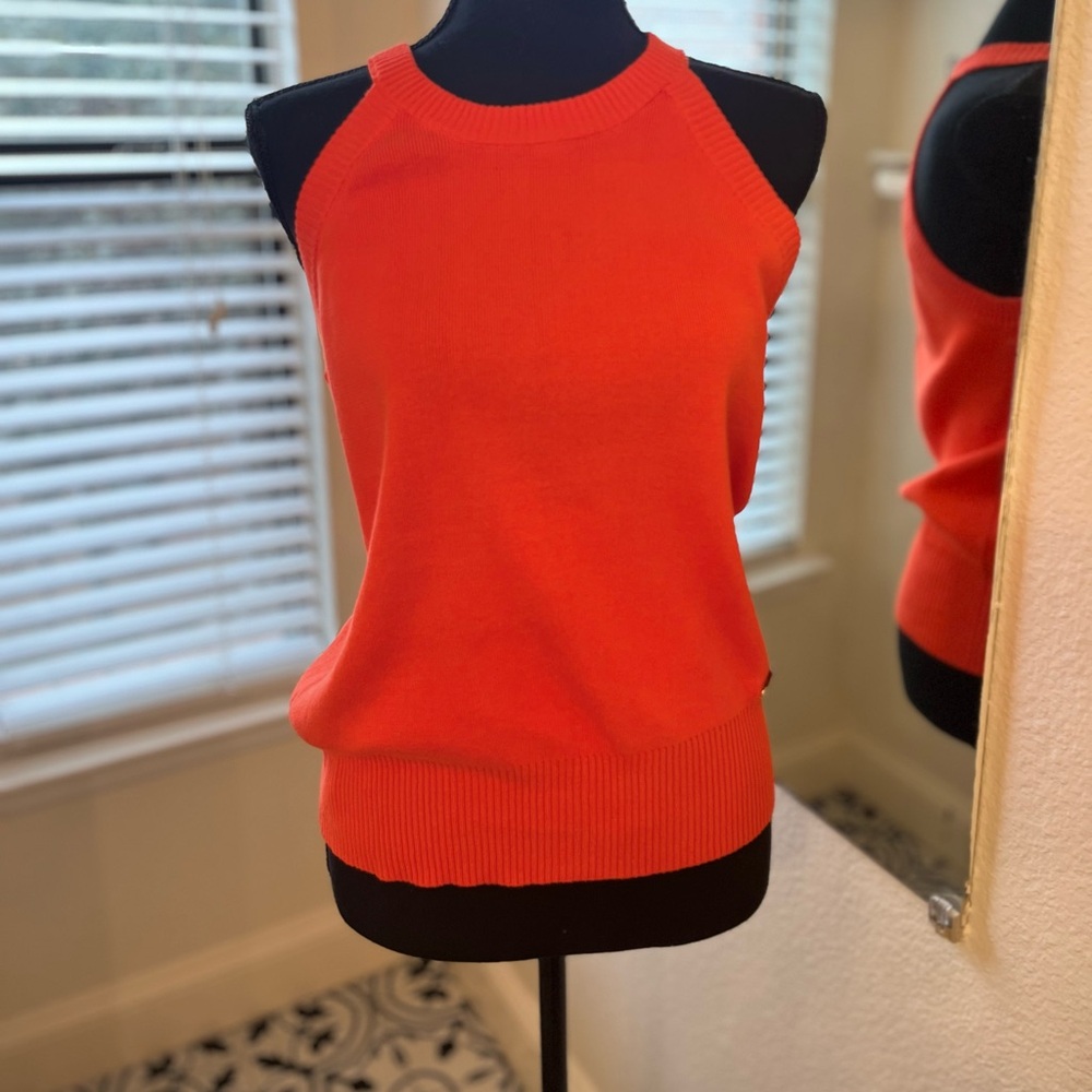 DKNY Orange Sleeveless Sweater Tank  Size M